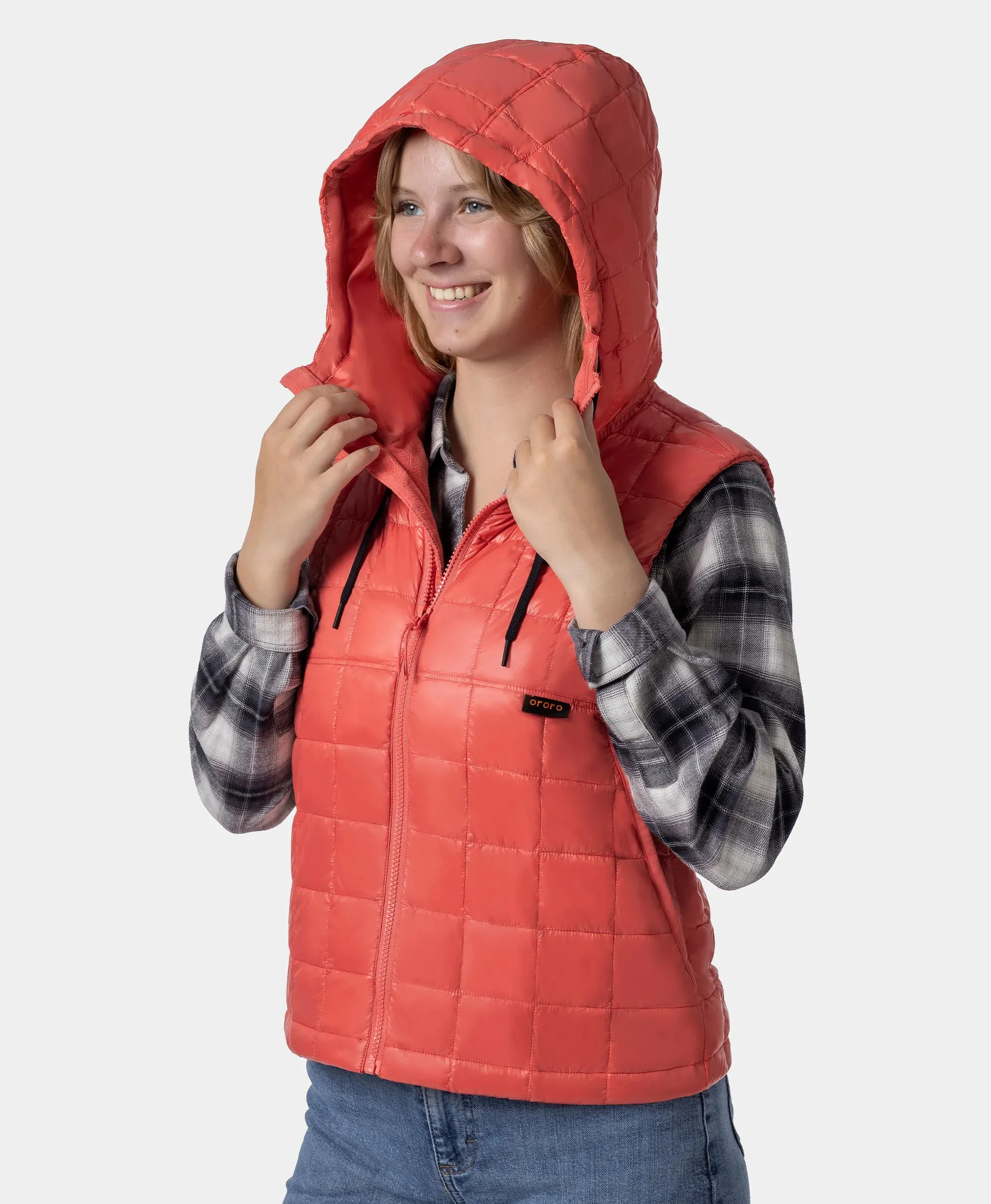PuffLyte™ Women's Junior 4-Zone Hooded Heated Vest sold by Ororo product image thumbnail 3
