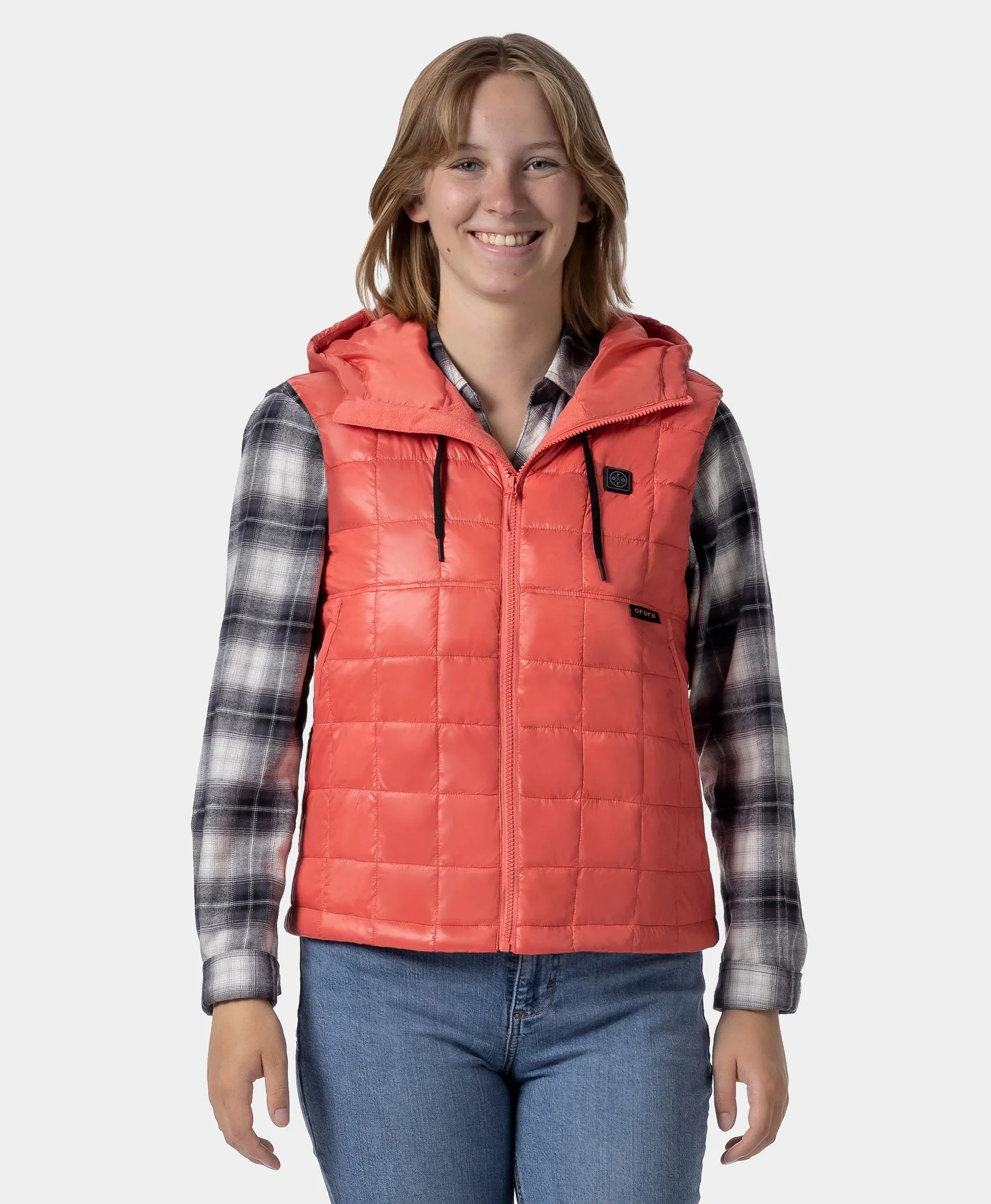 PuffLyte™ Women's Junior 4-Zone Hooded Heated Vest sold by Ororo