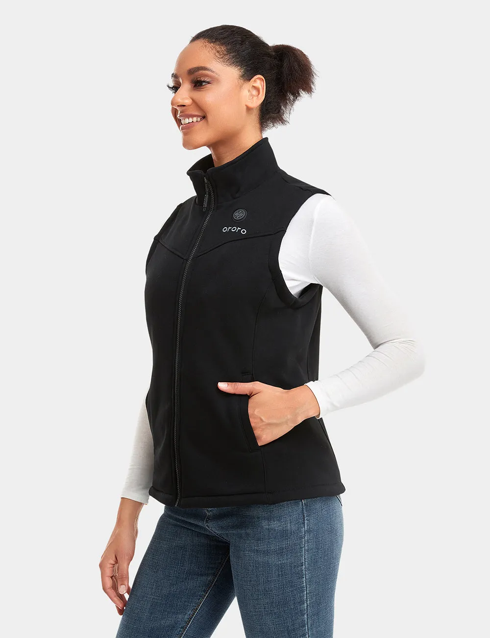 Women's Heated Fleece Vest - Black (Final Sale) sold by Ororo product image thumbnail 3