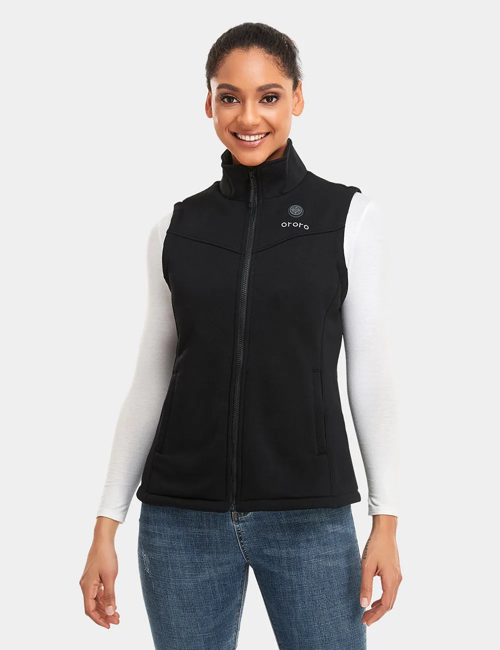 Women's Heated Fleece Vest - Black (Final Sale) sold by Ororo