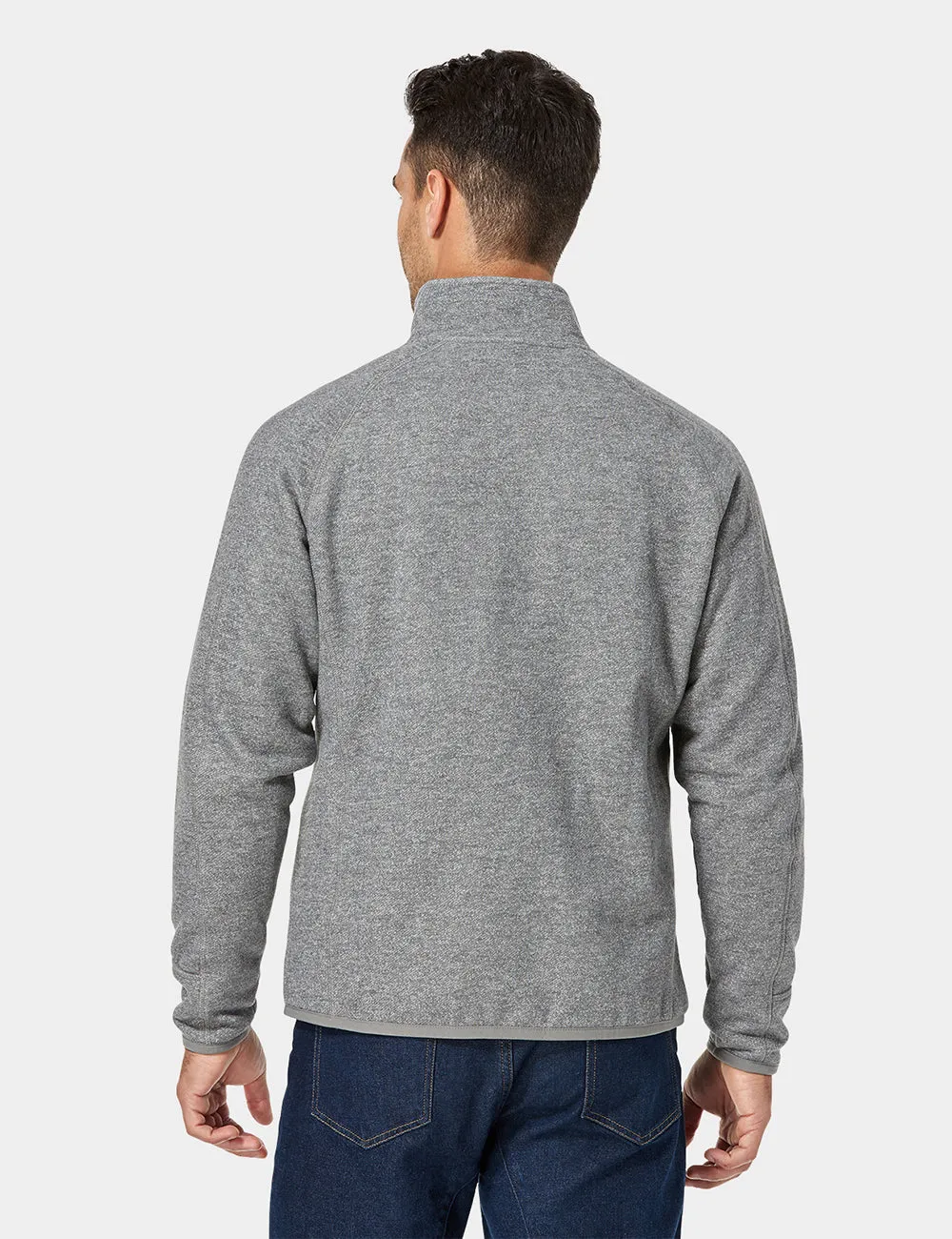 Men's Heated Full-Zip Fleece Jacket - Flecking Gray sold by Ororo product image thumbnail 4