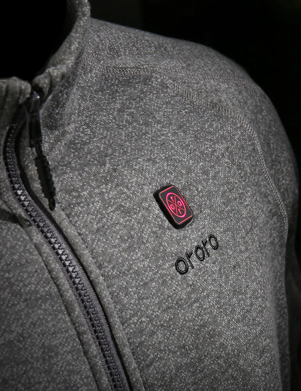 Men's Heated Full-Zip Fleece Jacket - Flecking Gray sold by Ororo product image thumbnail 5