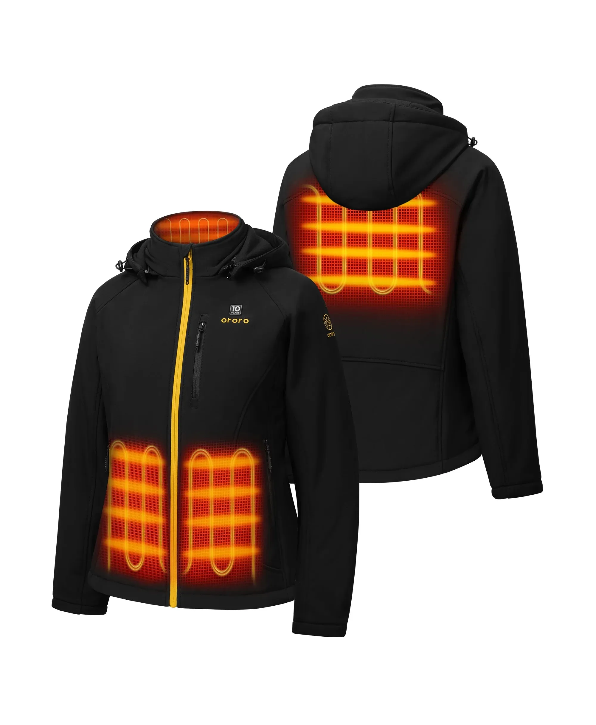 Women's 4-Zone Classic Heated Jacket (10-Year Anniversary Limited Edition) - Black & Gold sold by Ororo product image thumbnail 2