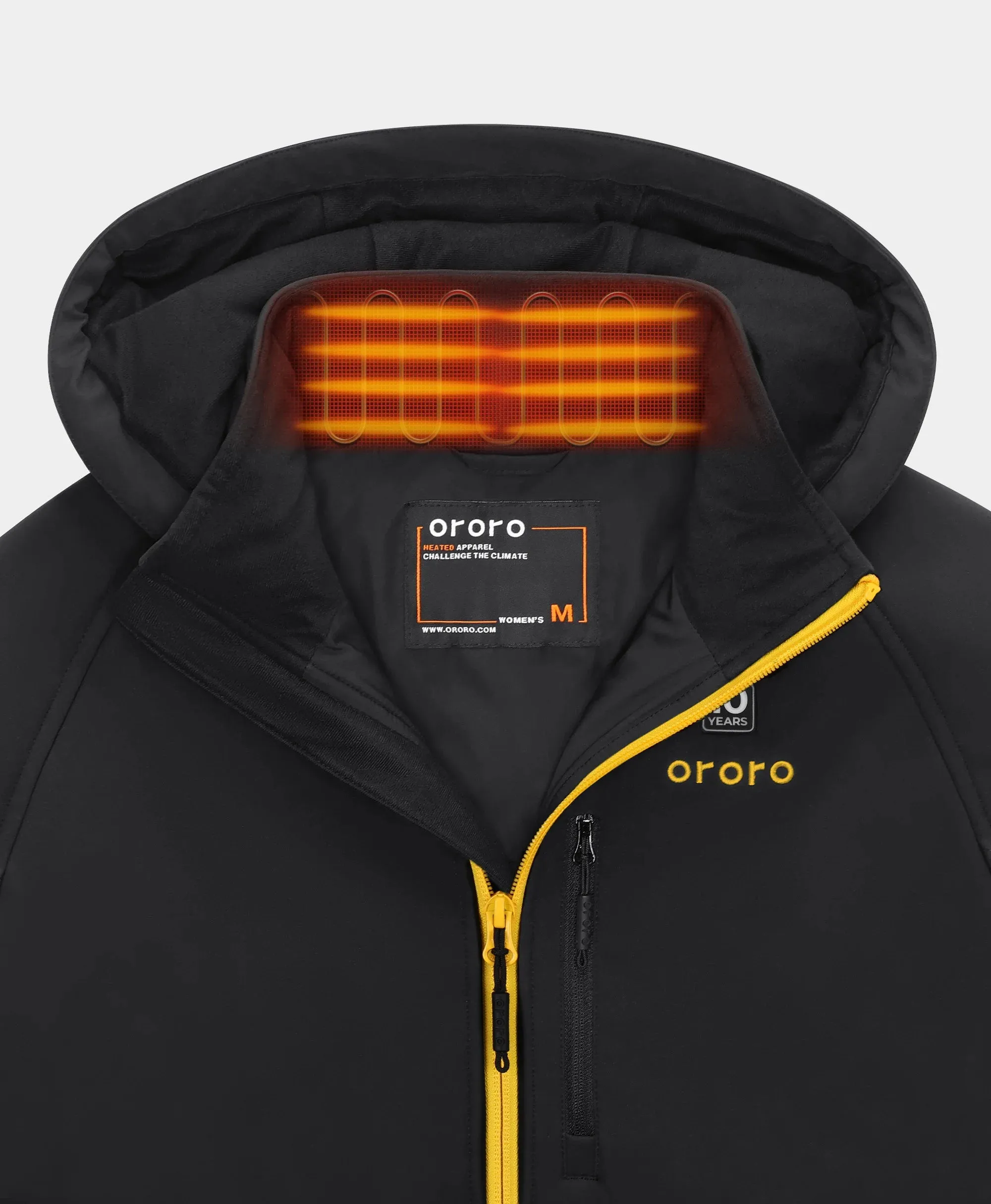 Women's 4-Zone Classic Heated Jacket (10-Year Anniversary Limited Edition) - Black & Gold sold by Ororo product image thumbnail 4