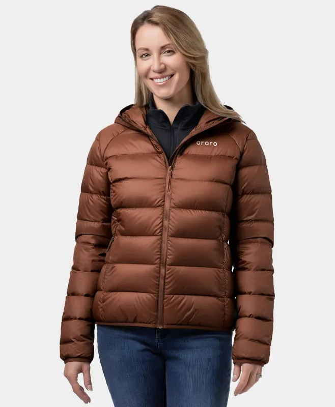 Aero Women's 4-Zone Packable Heated Down Jacket sold by Ororo