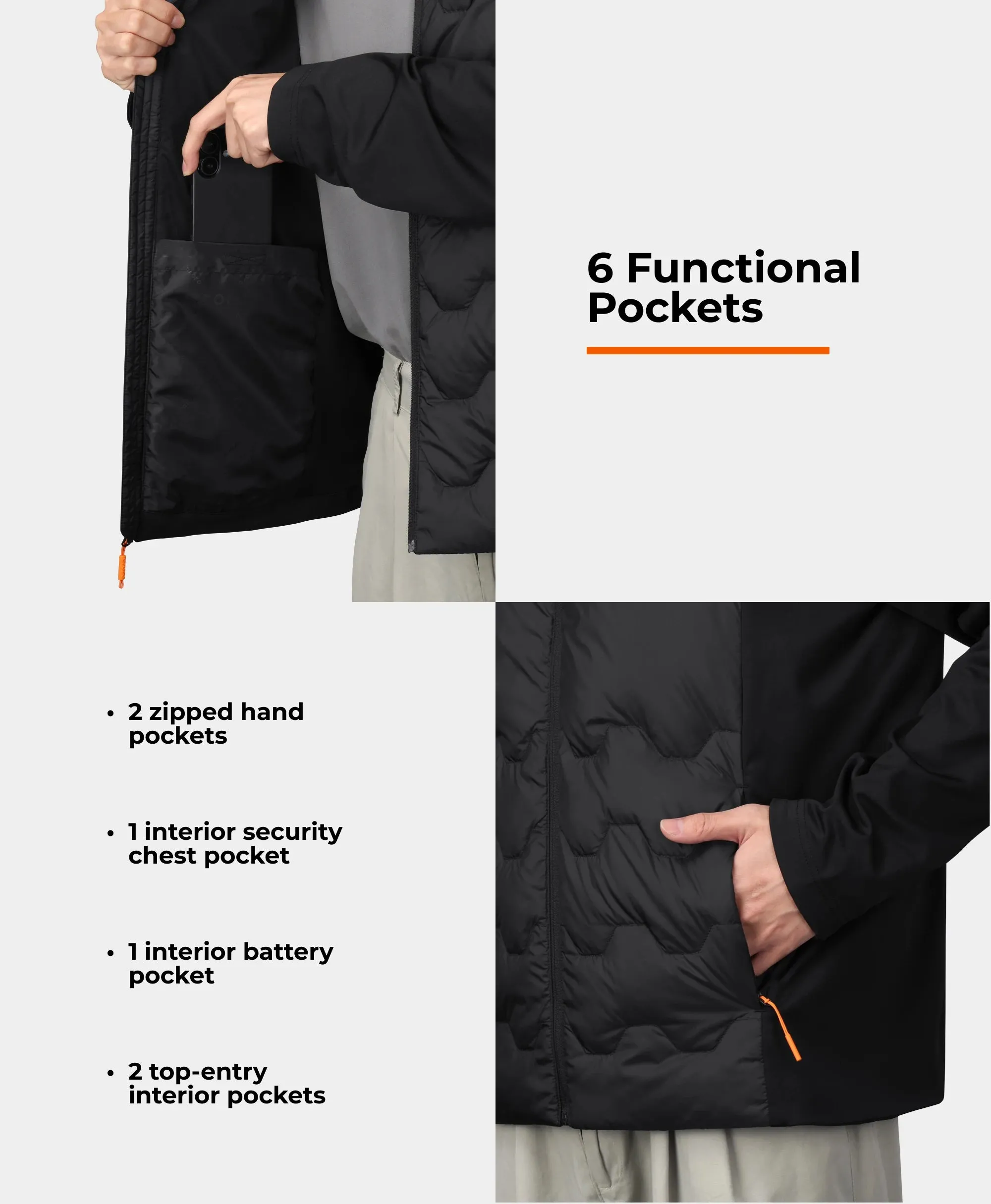 Verbier Men's 4-Zone Heated Down Jacket sold by Ororo product image thumbnail 4