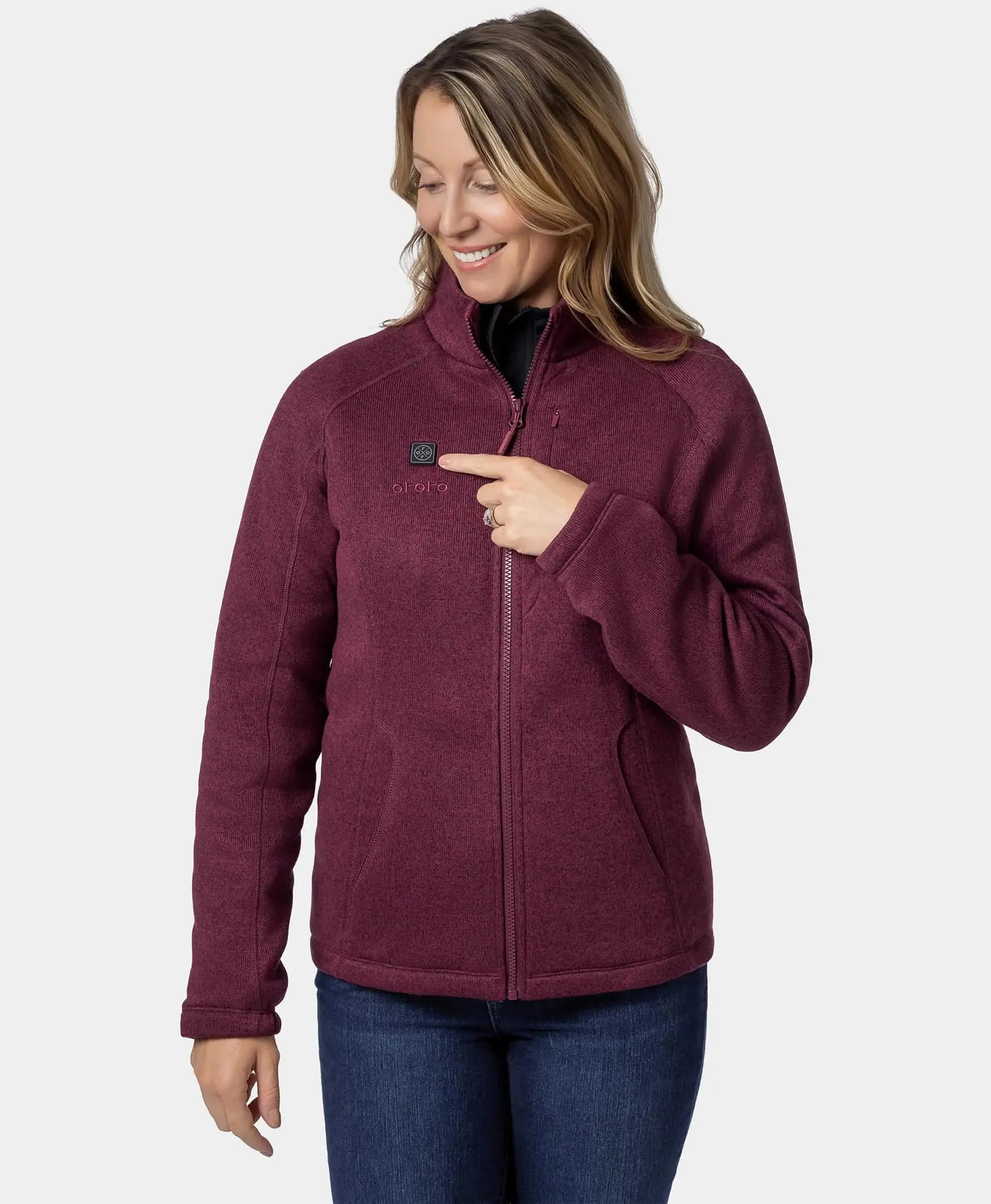 Augusta Tournament Women's 4-Zone Heated Sweater Fleece Jacket sold by Ororo product image thumbnail 3