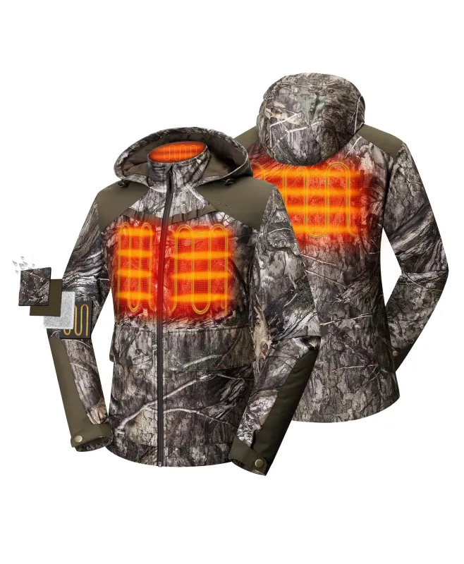 (Open-box) Women's Heated Hunting Jacket - Camouflage, Mossy Oak® Country DNA (Battery Set Not Included) sold by Ororo