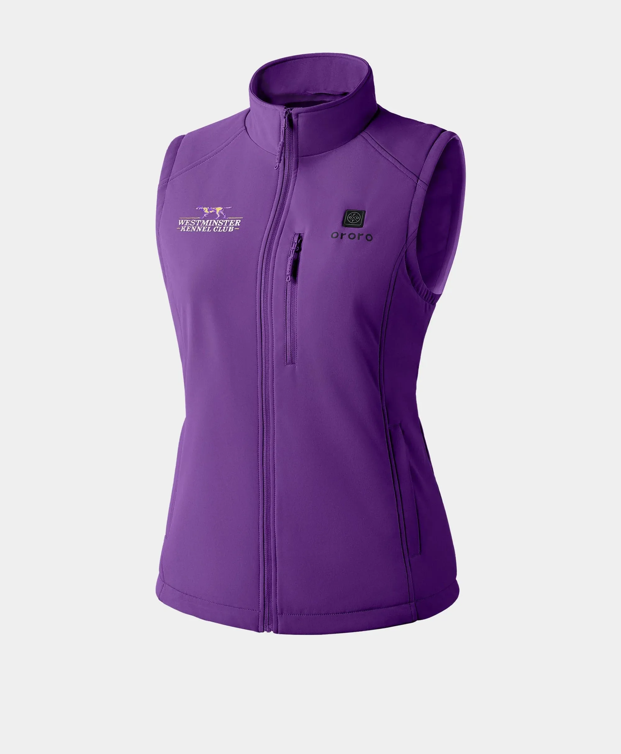Women's 4-Zone Heated Softshell Vest (Purple) - Westminster Kennel Club® Edition sold by Ororo