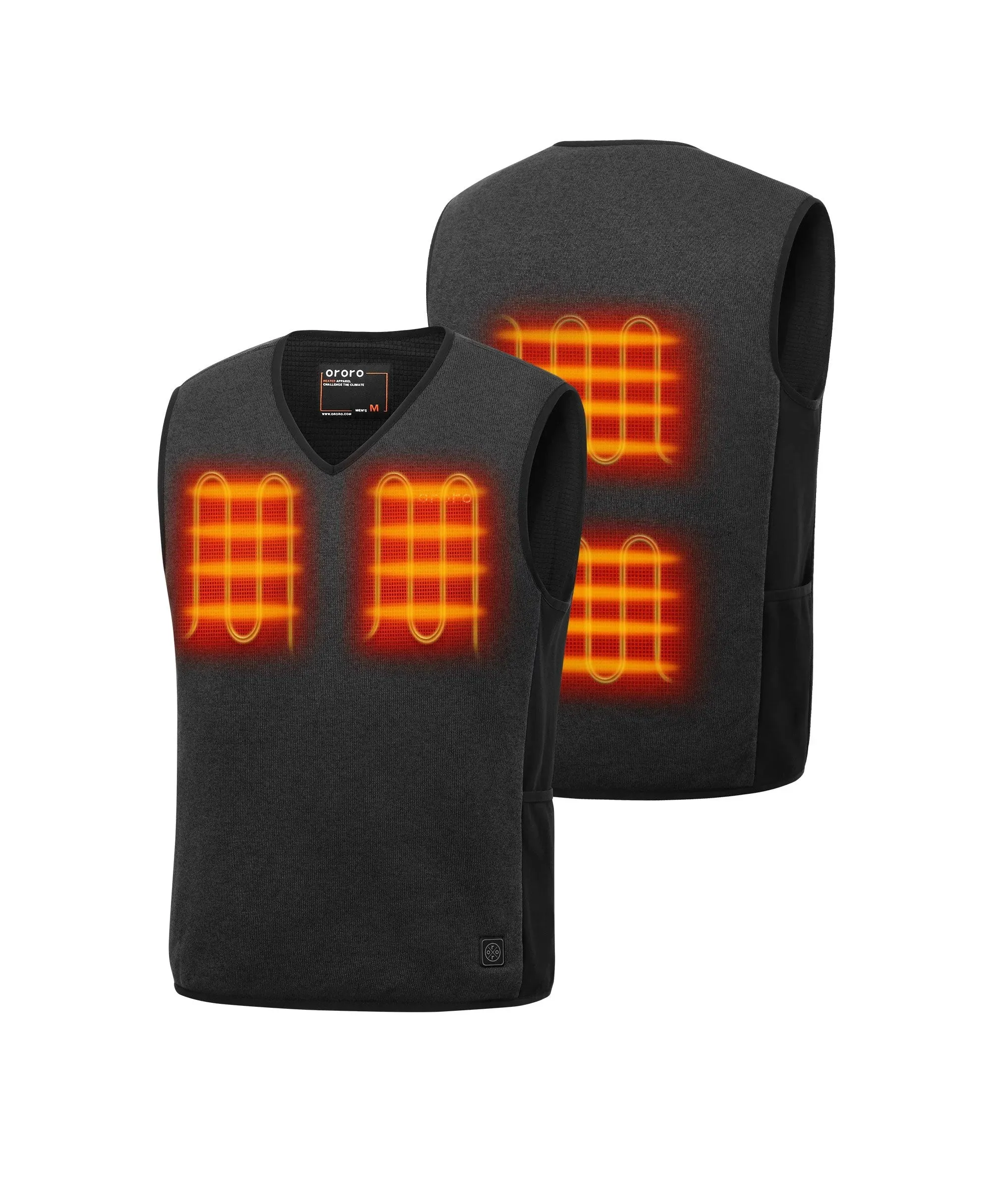 Prestige Men's 4-Zone Heated Fleece V-Neck Liner Vest sold by Ororo product image thumbnail 2