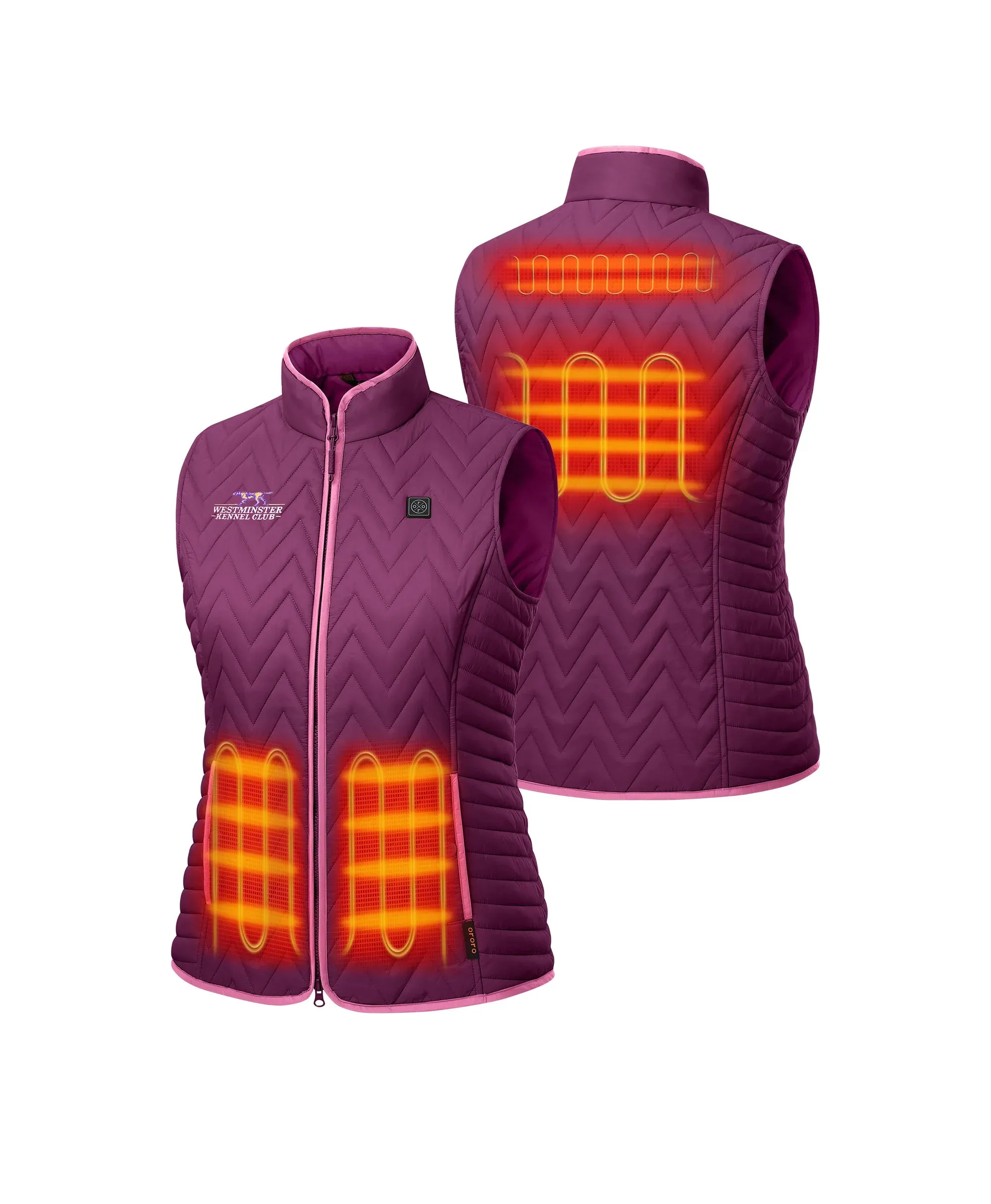Women's Heated Chevron Quilted Vest (Purple) - Westminster Kennel Club® Edition sold by Ororo product image thumbnail 2