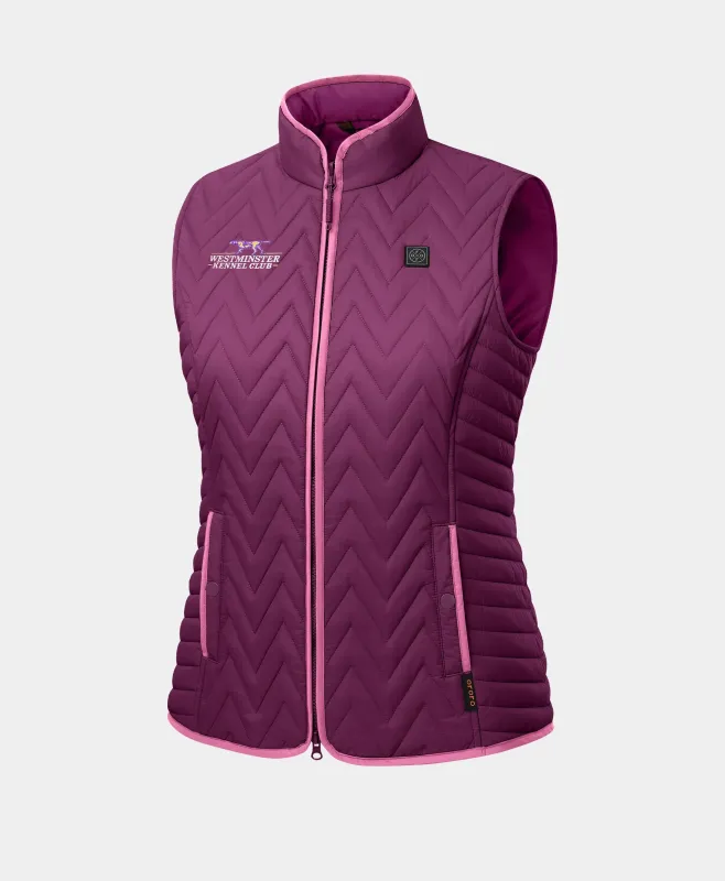 Women's Heated Chevron Quilted Vest (Purple) - Westminster Kennel Club® Edition sold by Ororo