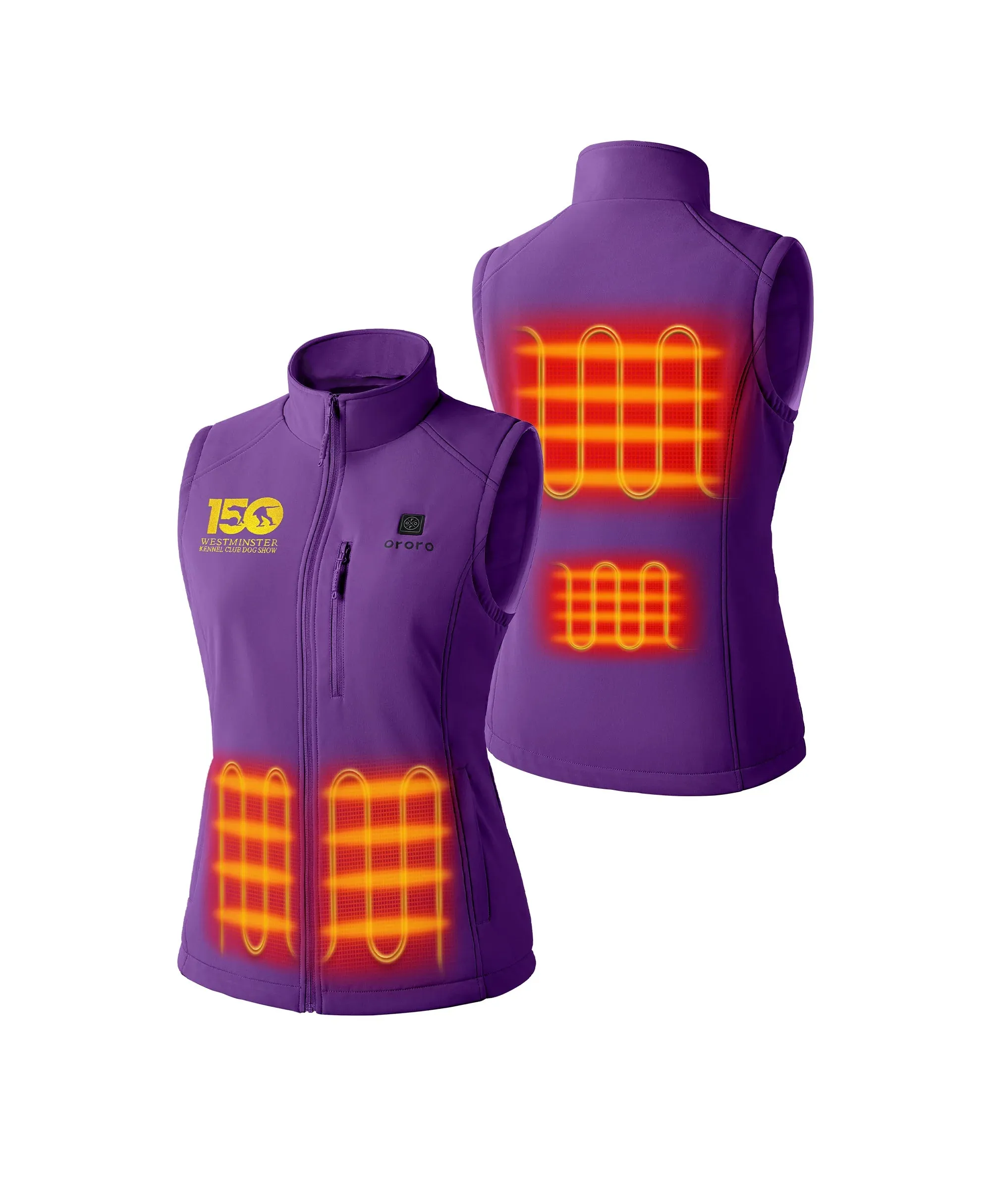 Women's 4-Zone Heated Softshell Vest (Purple) - WKC 150th Anniversary Edition sold by Ororo product image thumbnail 2