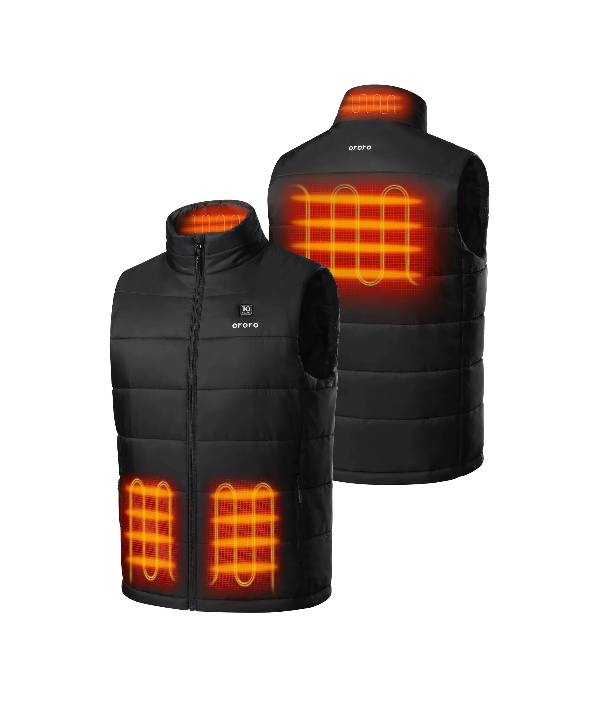 (Open-box) Men's 4-Zone Classic Heated Vest (10 Year Anniversary Limited Edition) - Black (Battery Set Not Included) sold by Ororo