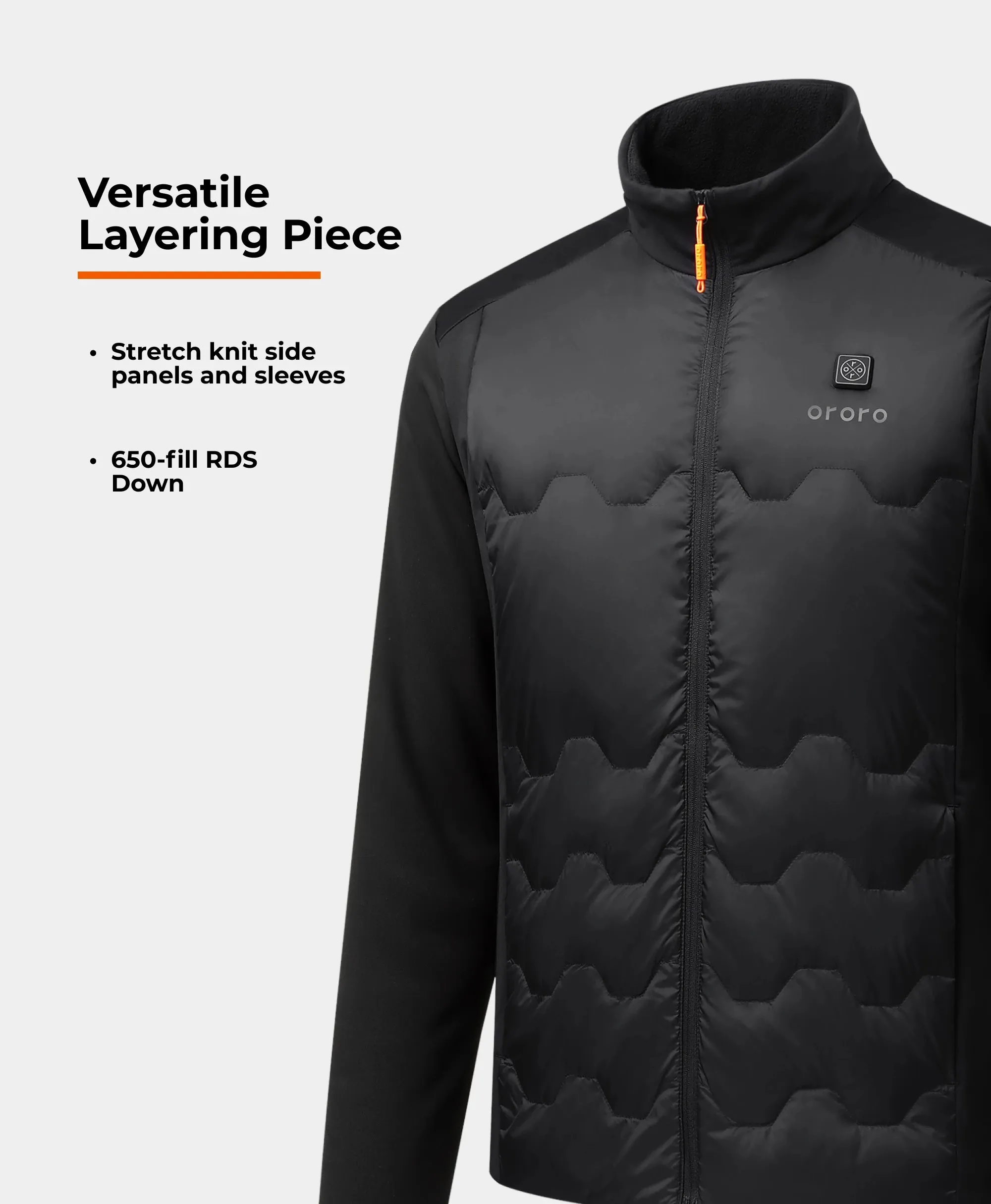 (Open-box) Verbier Men's 4-Zone Heated Down Jacket (Battery Set Not Included) sold by Ororo product image thumbnail 3