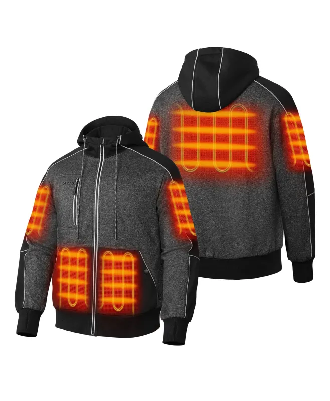 (Open-box) Wayne Unisex 5-Zone Heated Full-Zip Hoodie (Battery Set Not Included) made by Ororo