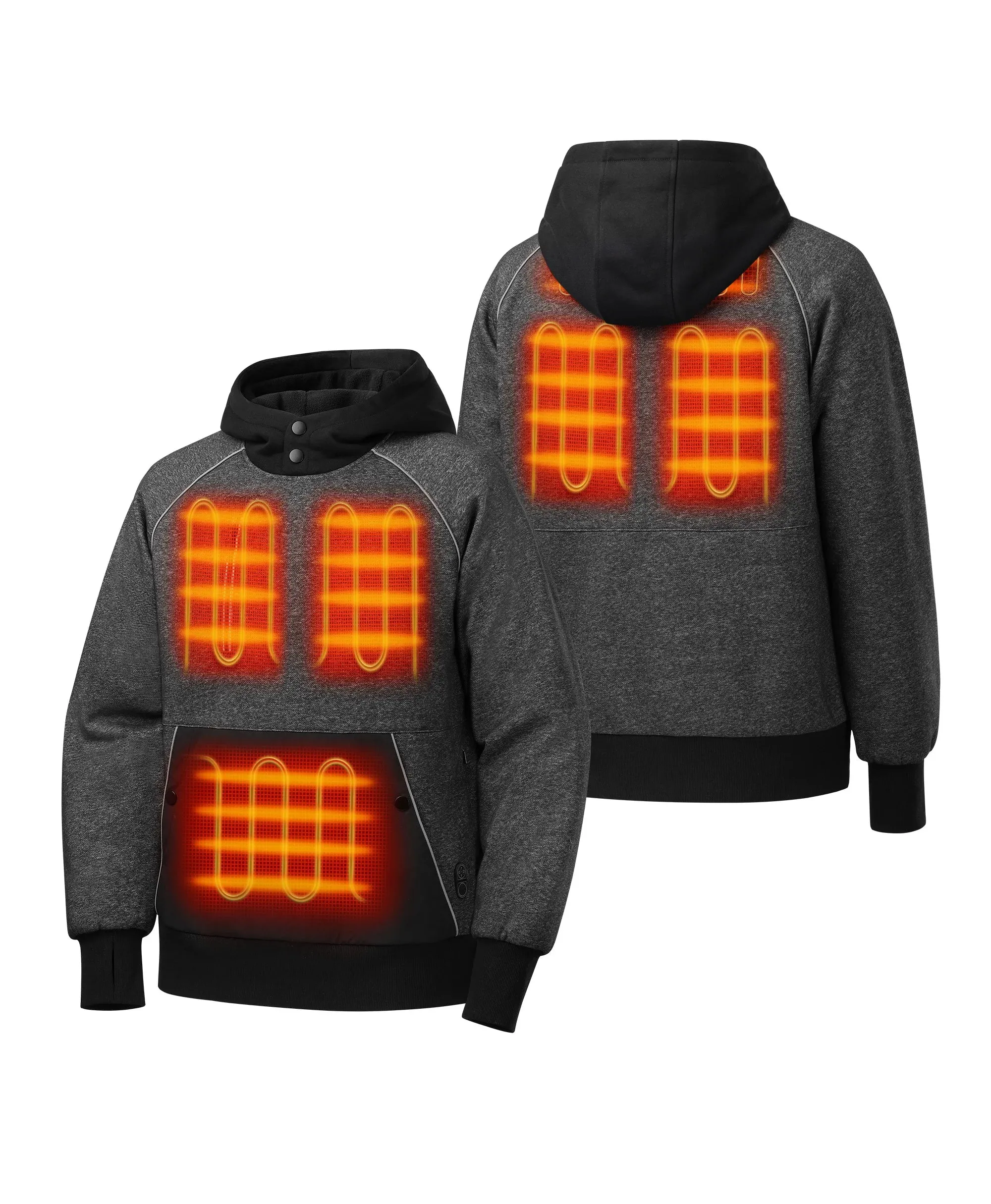 (Open-box) Indy Unisex 6-Zone Dual-Control Heated Hoodie Pullover (Battery Set Not Included) sold by Ororo