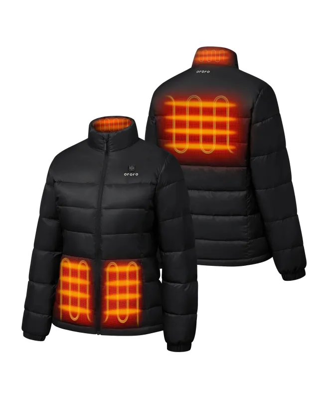 (Open-box) Women's Heated Puffer Jacket (Pocket heating)  (Battery Set Not Included) made by Ororo