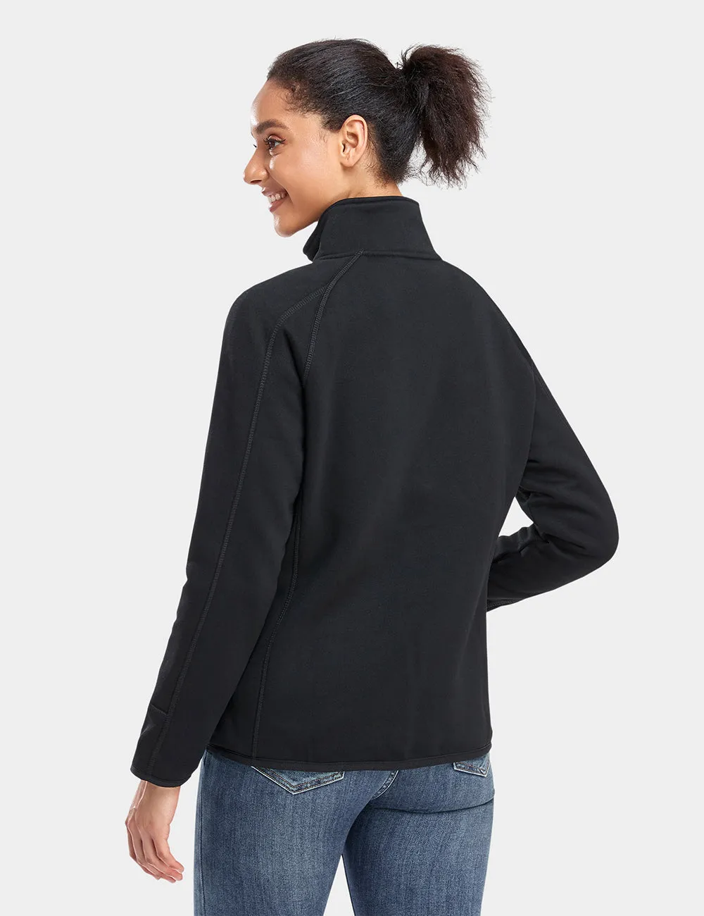 Women's Heated Full-Zip Fleece Jacket - Black sold by Ororo product image thumbnail 5