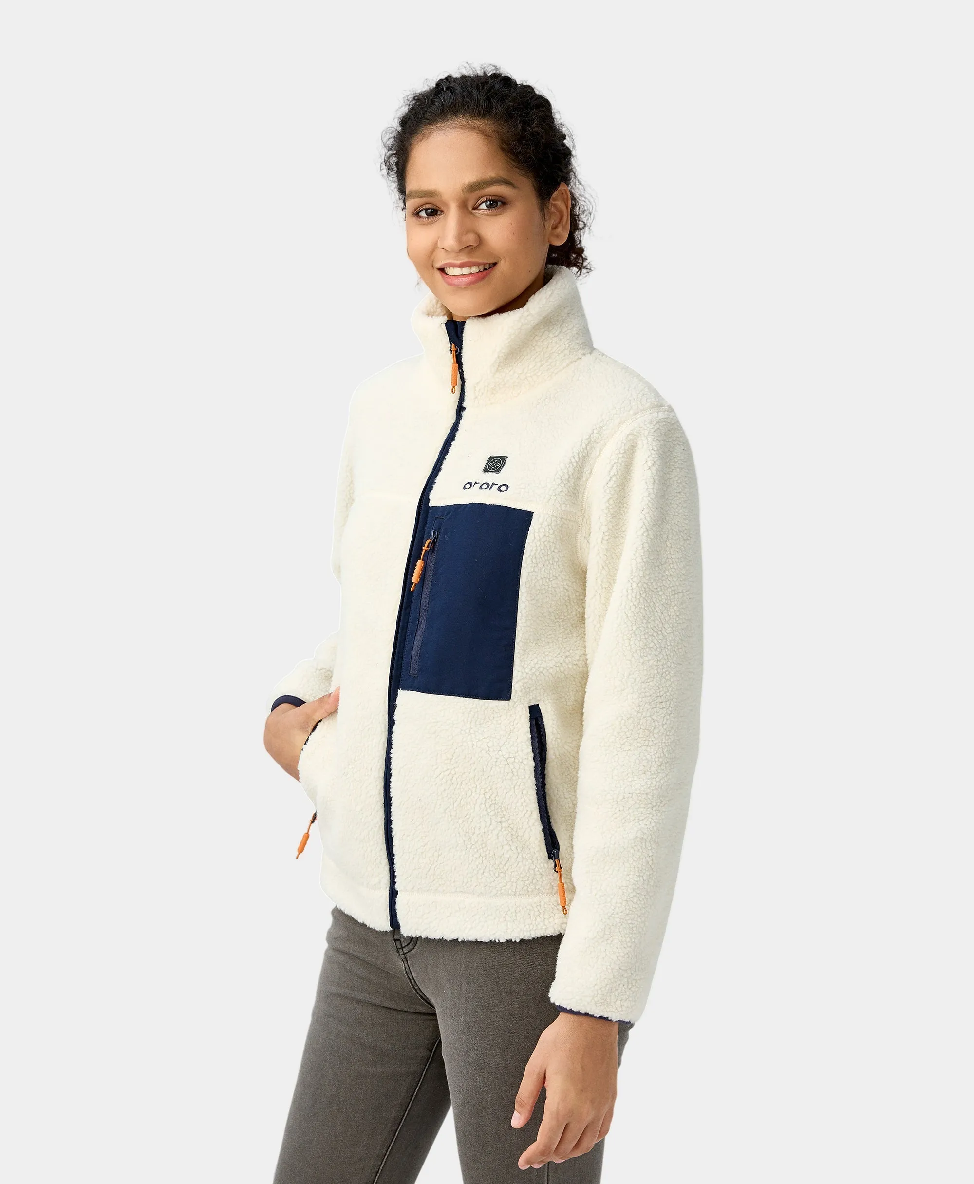 Women's Colorblock Recycled Fleece Heated Jacket (Apparel Only) sold by Ororo product image thumbnail 3
