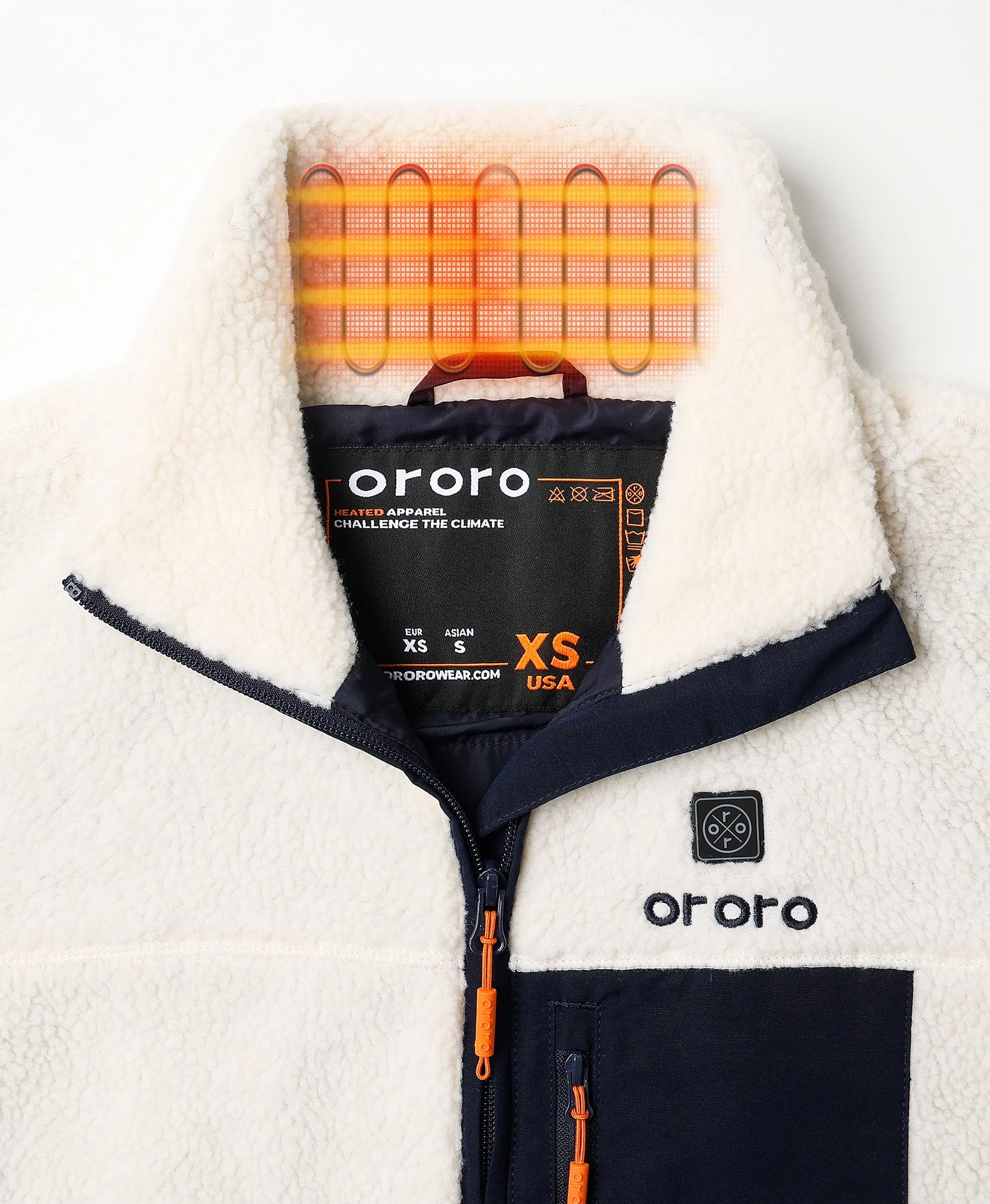 Women's Colorblock Recycled Fleece Heated Jacket (Apparel Only) sold by Ororo product image thumbnail 5