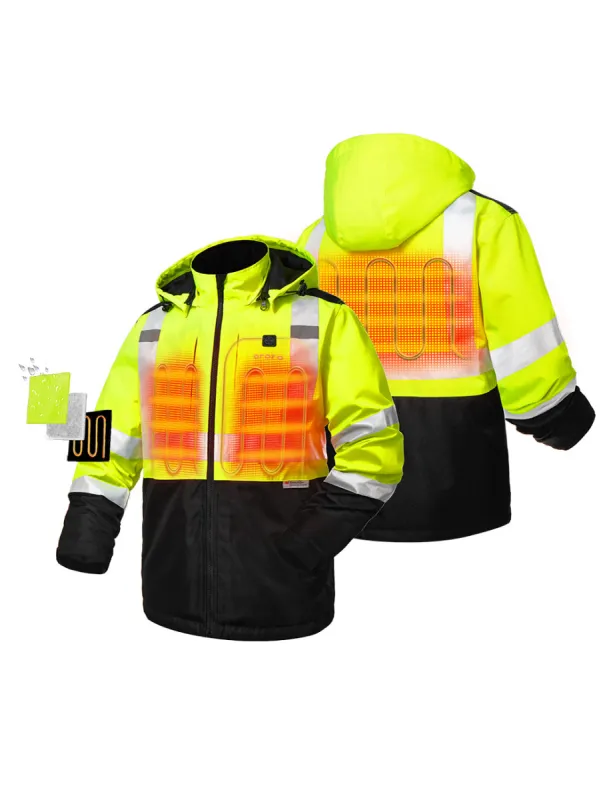 (Open-Box) Men's Heated High-Visibility Work Jacket (Battery Set Not Included) sold by Ororo