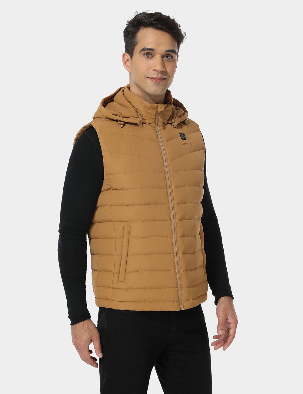Testing - Men's Heated Lightweight Down Vest - Dark Khaki sold by Ororo product image thumbnail 3