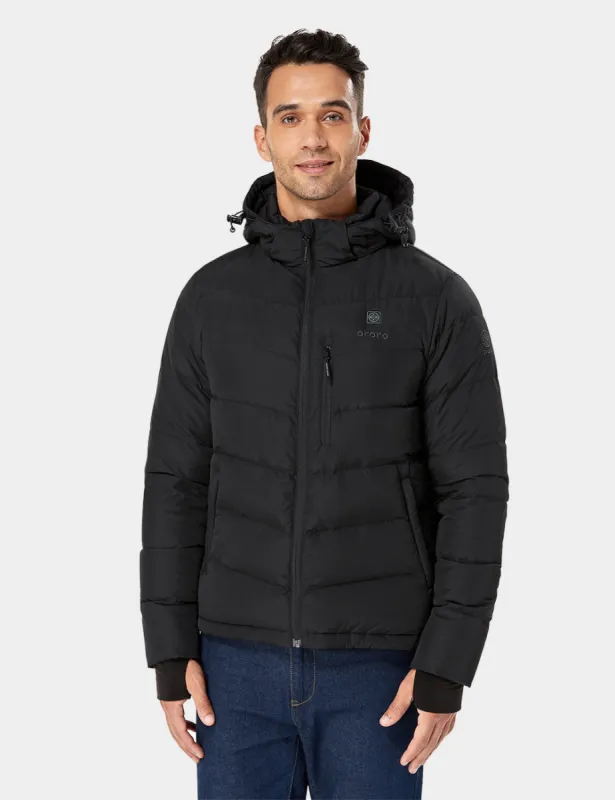 Men's Heated Down Jacket - Black sold by Ororo
