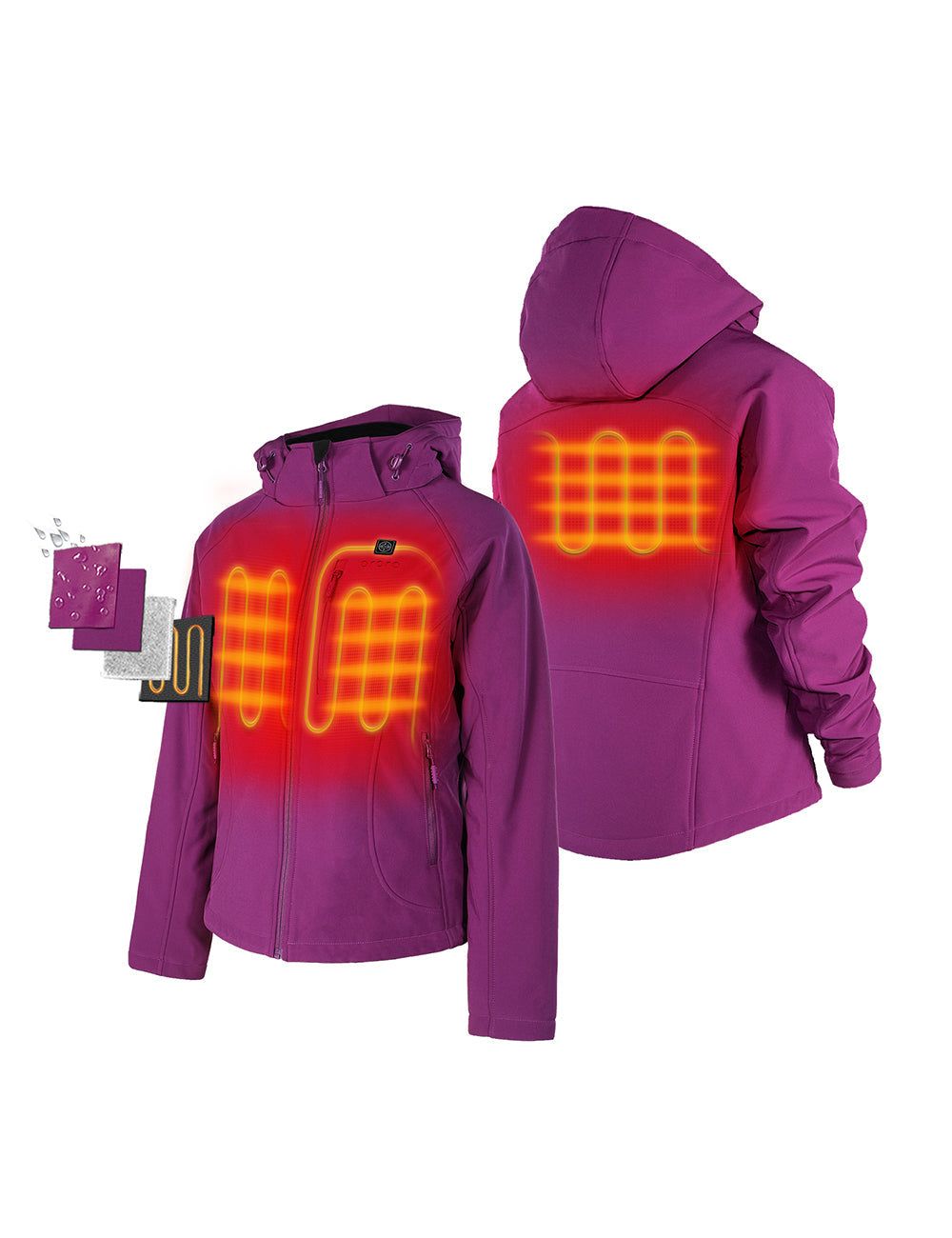 (Open-box) Women's Heated Jacket - Purple (Battery Set Not Included) sold by Ororo