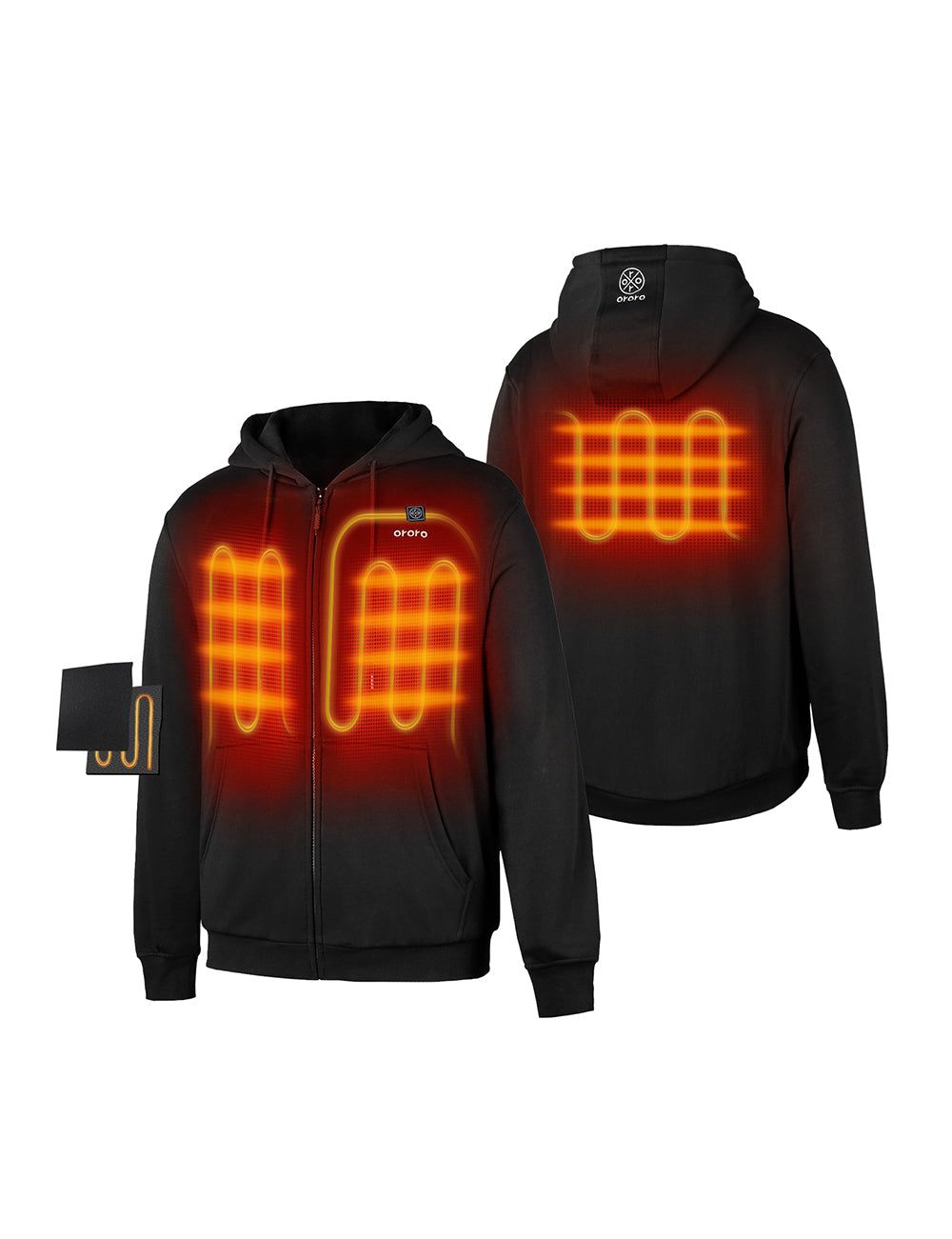 (Open-box) Unisex Heated Hoodie - Black (with B19G Battery Set) sold by Ororo