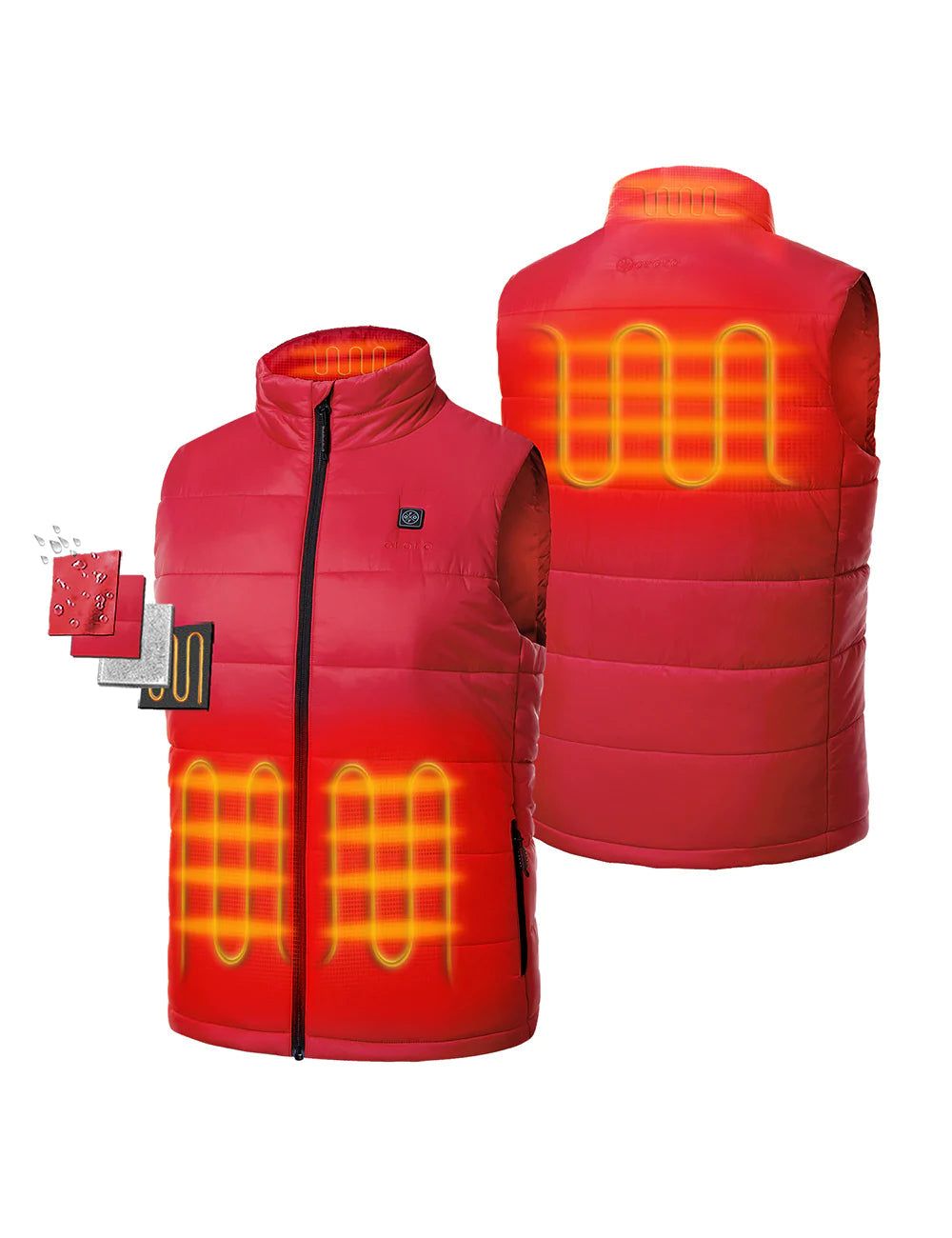 Men's Classic Heated Vest - Red/Green/Gray (Final Sale) sold by Ororo product image thumbnail 2