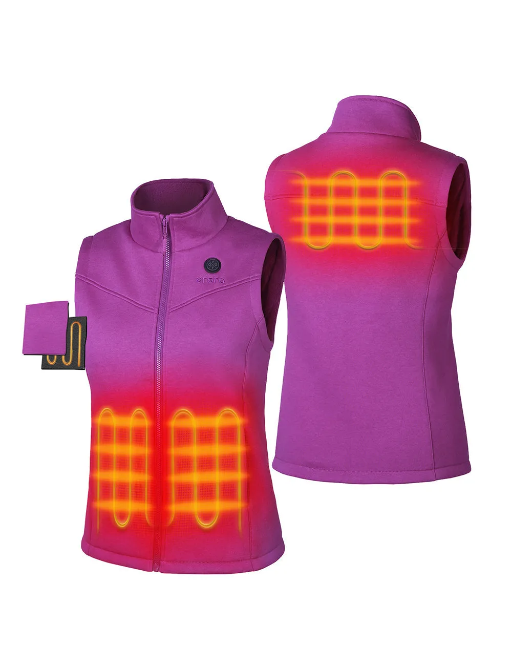 (Open-Box) Women's Heated Fleece Vest with B19G Battery - Purple sold by Ororo product image thumbnail 2