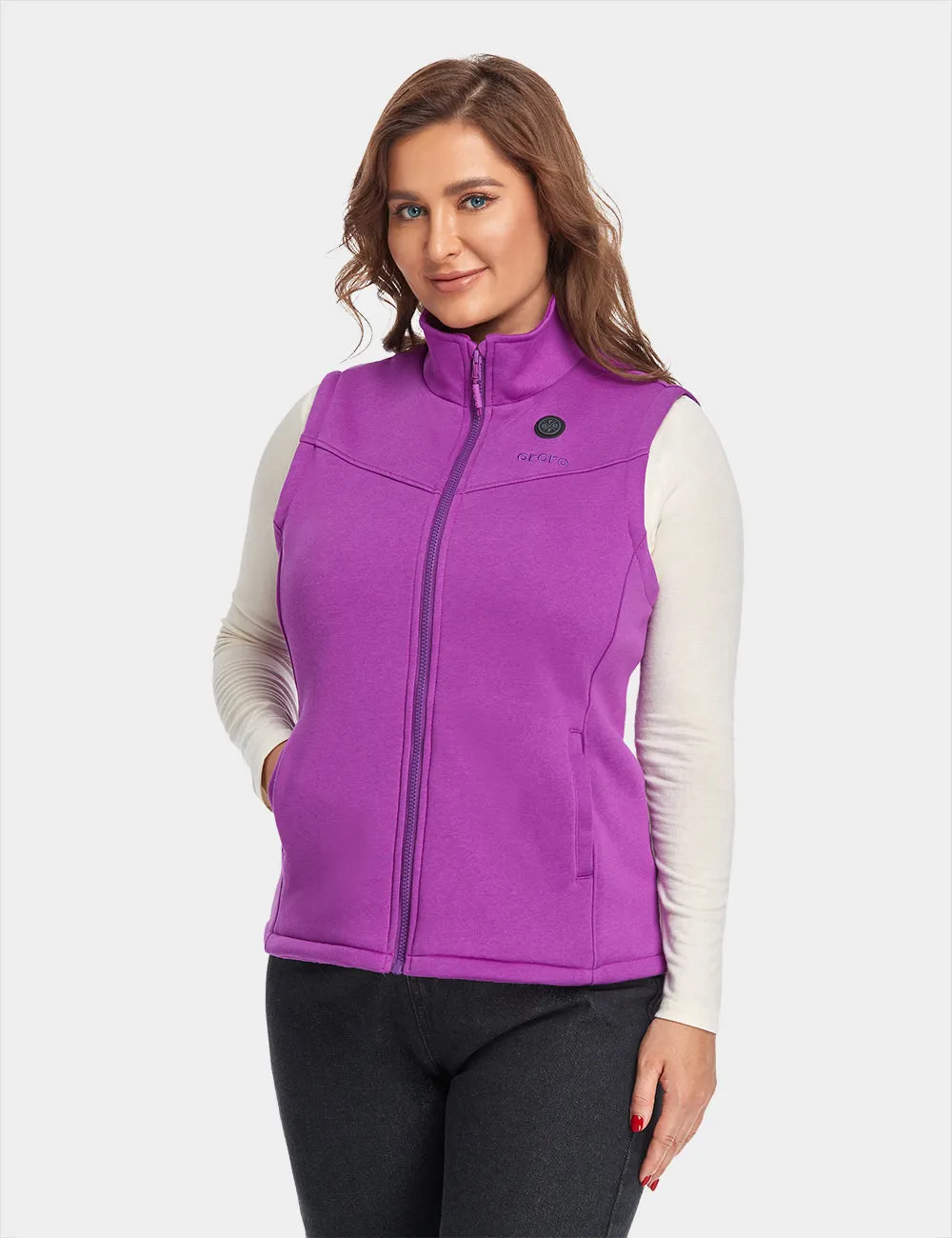 (Open-Box) Women's Heated Fleece Vest with B19G Battery - Purple sold by Ororo