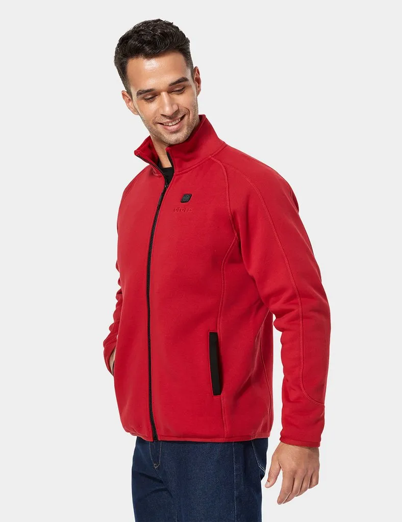 Men's Heated Full-Zip Fleece Jacket - Red sold by Ororo product image thumbnail 3