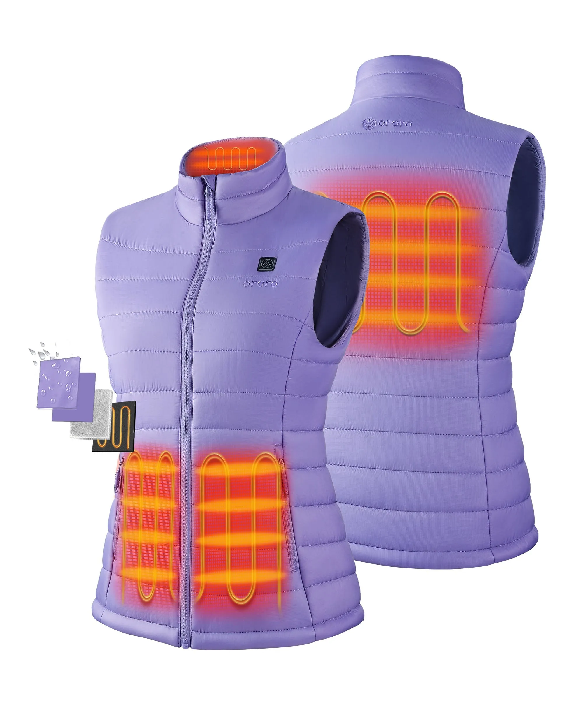 Final Sale - Women's Heated Classic Vest - Purple sold by Ororo product image thumbnail 4