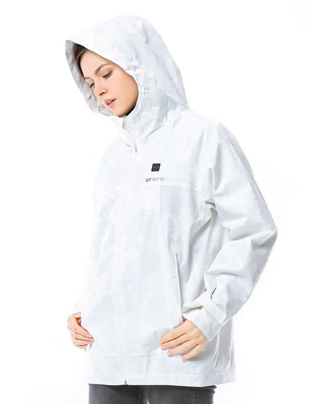 Women Camo Heated Jacket - White (Discontinued) sold by Ororo product image thumbnail 3