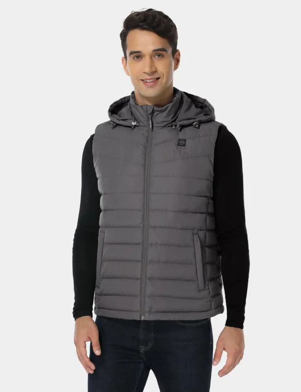 Testing -  Men's Heated Lightweight Down Vest - Dark Gray sold by Ororo