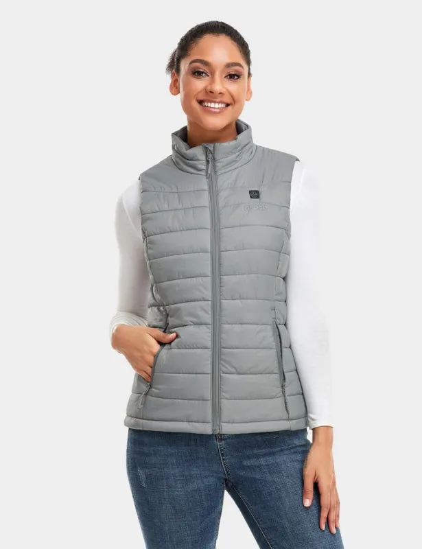 Final Sale - Women's Classic Heated Vest - Gray (with B19G Battery) sold by Ororo