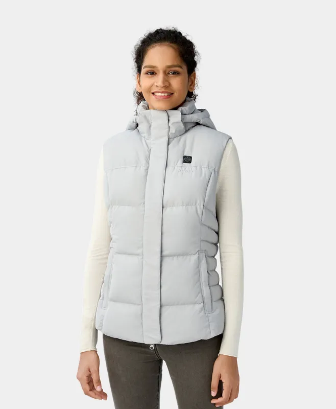 Women's Heated Down Vest - Gray sold by Ororo