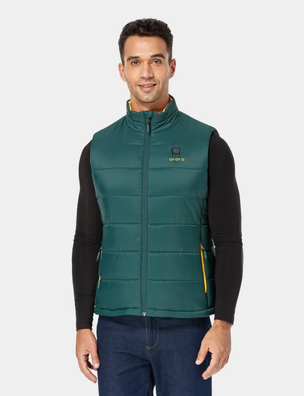 Final Sale - Men's Classic Heated Vest - Green & Gold sold by Ororo