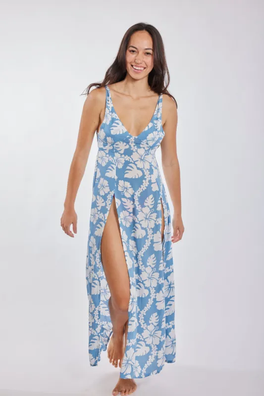 Long Maile Dress - Blue Hawaii sold by Benoa Swim
