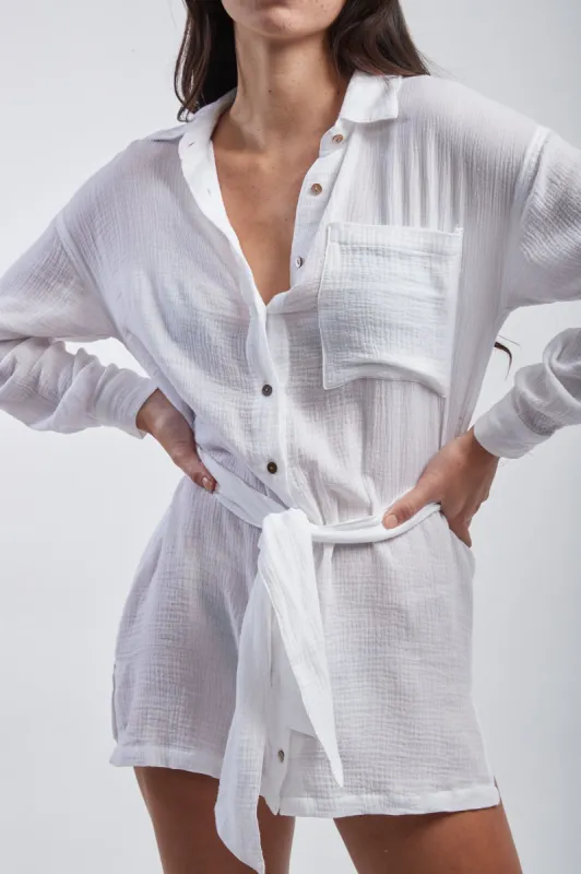 Amalfi Dress - White sold by Benoa Swim