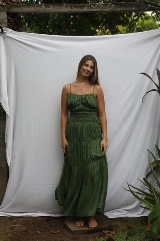 Maluhia Maxi Dress - Dark Green sold by Benoa Swim