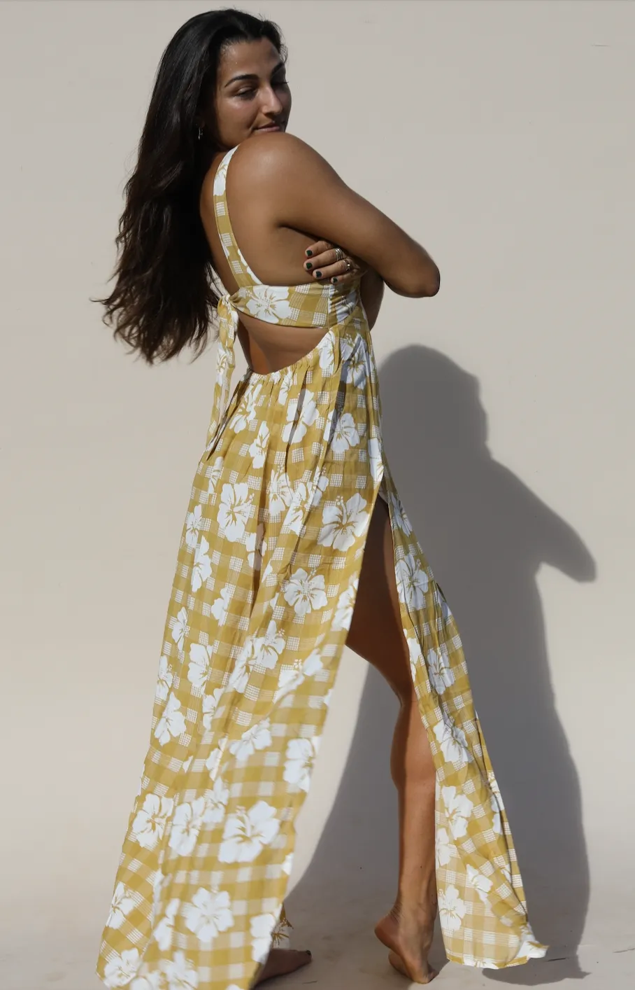 Long Maile Dress - Honey Palaka sold by Benoa Swim product image thumbnail 3