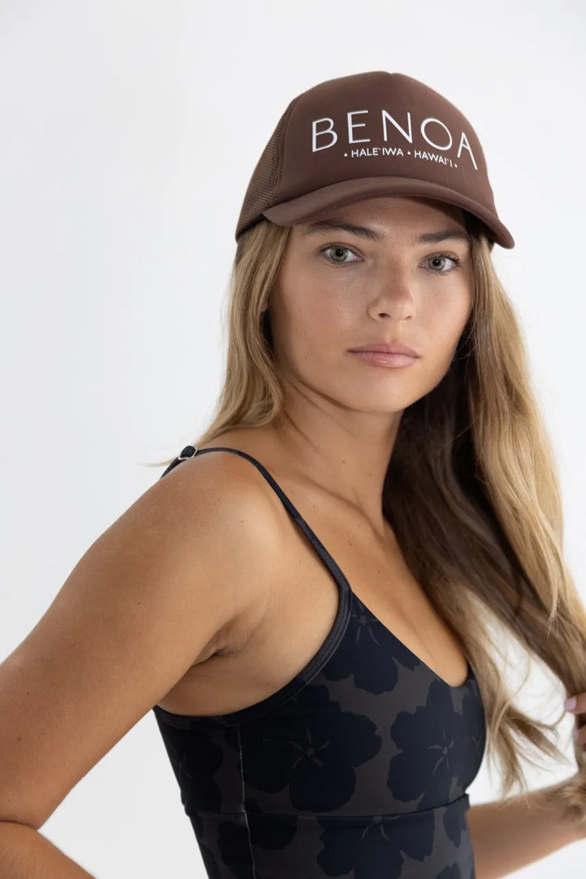 Printed Trucker Hat - Brown w/ white sold by Benoa Swim product image thumbnail 2