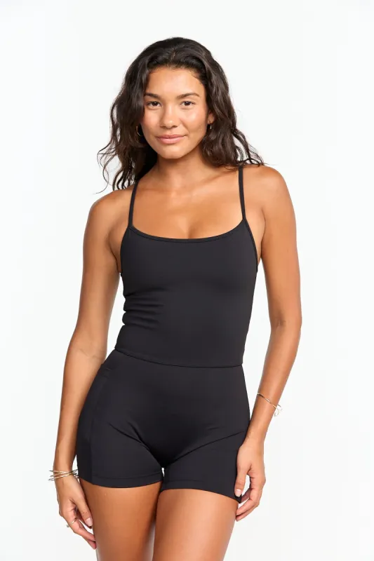3" Active Romper - Black sold by Benoa Swim