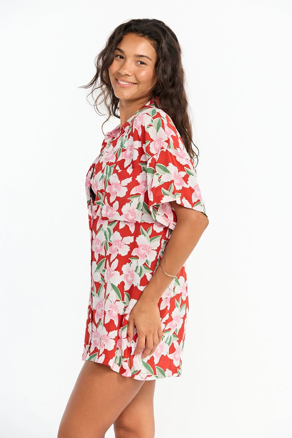 Aloha Shirt Dress - Vintage Orchid sold by Benoa Swim product image thumbnail 3