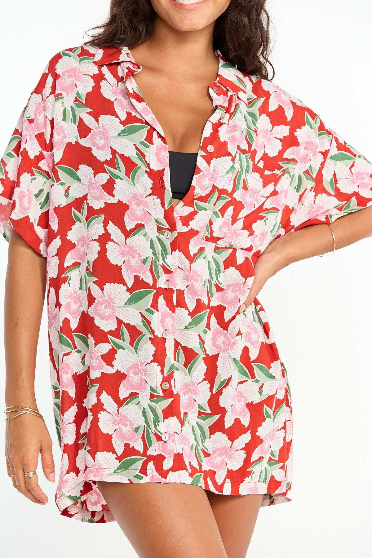 Aloha Shirt Dress - Vintage Orchid sold by Benoa Swim product image thumbnail 4