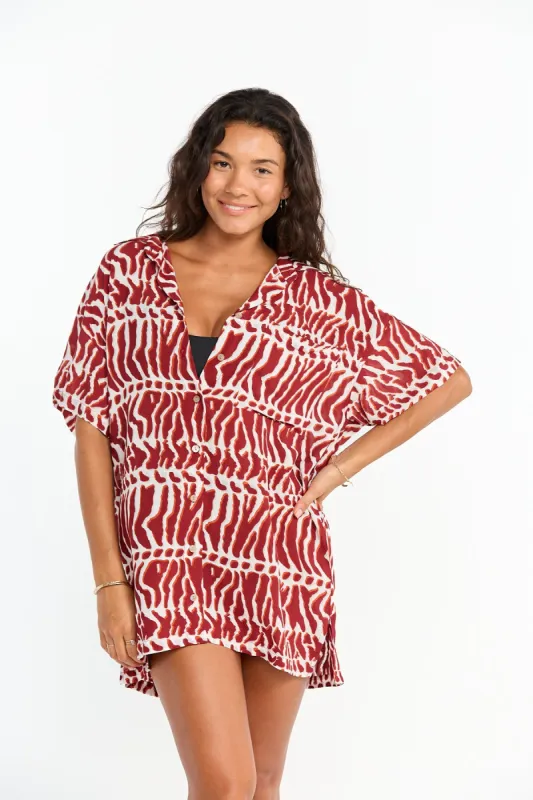 Aloha Shirt Dress - Miter sold by Benoa Swim