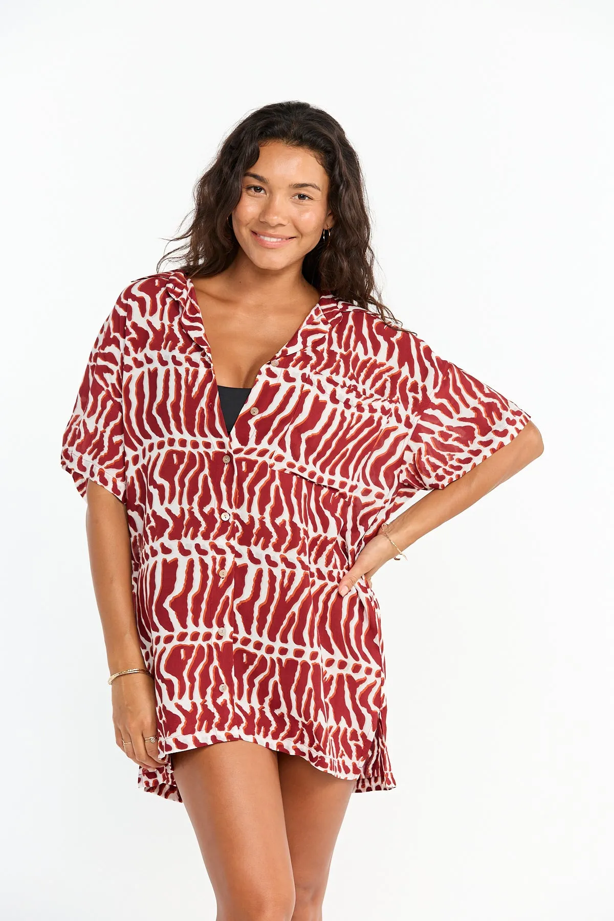 Aloha Shirt Dress - Miter sold by Benoa Swim